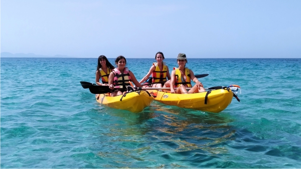 Kayak avec des amis